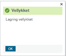 Skjermbilde av bekreftelse