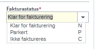 Skjermbilde av fakturastatus