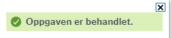 Skjermbilde av en bekreftelse