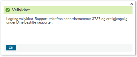 Skjermbilde av bekreftelse